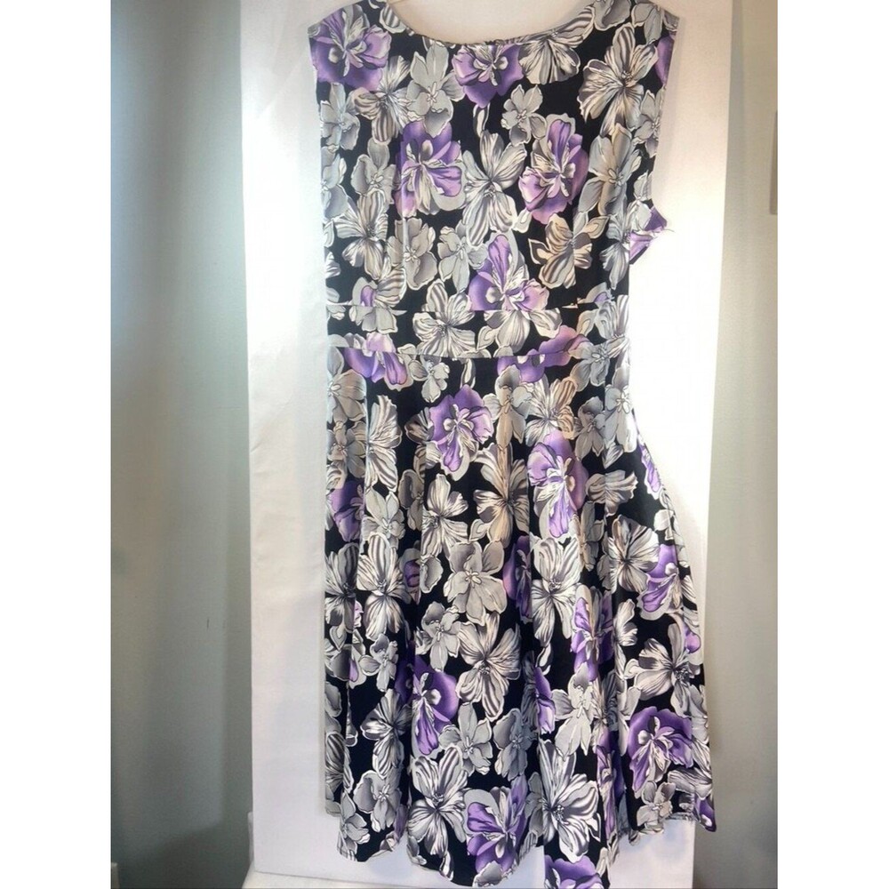 LECIMO SZ 4XL Sleeveless Floral Cocktail Rockabilly Swing Tea Dress NWT
